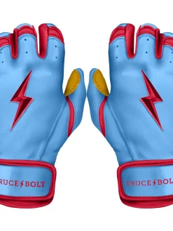 Bruce Bolt – BADER Series Youth Short Cuff Batting Gloves | BABY BLUE