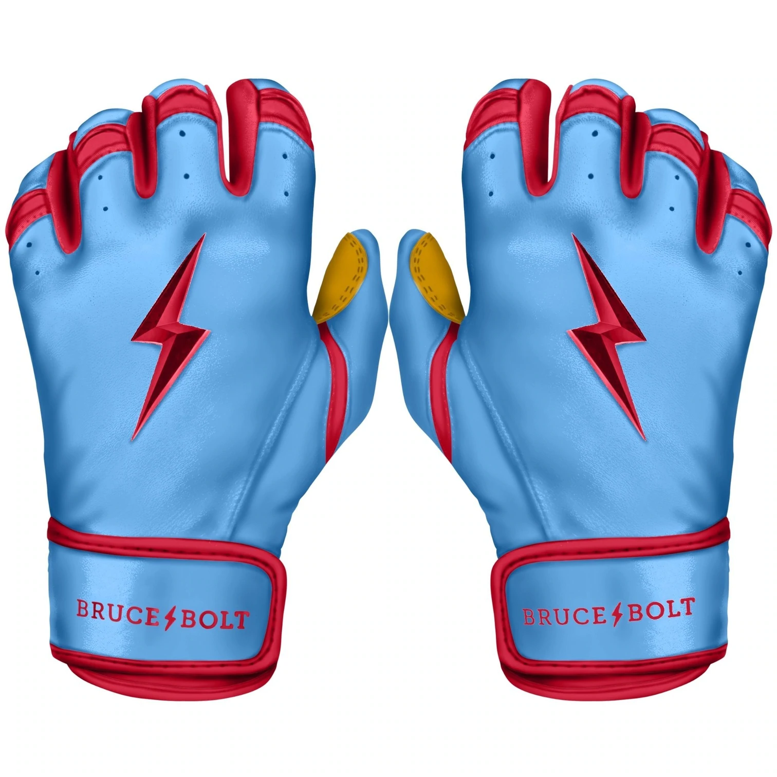 Bruce Bolt β BADER Series Youth Short Cuff Batting Gloves | BABY BLUE 3 Bruce Bolt β BADER Series Youth Short Cuff Batting Gloves | BABY BLUE