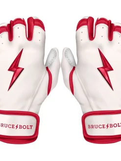 Bruce Bolt – BADER Series Youth Short Cuff Batting Gloves | BADER WHITE