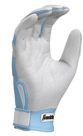 Franklin Custom CFX Pro Batting Gloves – Adult – C. Blue/White 6 Franklin Custom CFX Pro Batting Gloves – Adult – C. Blue/White - Image 4