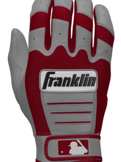 Franklin Custom CFX Pro Batting Gloves – Adult – Grey/Cardinal