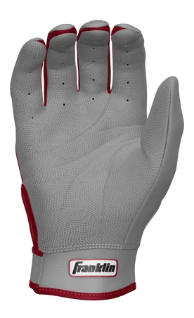 Franklin Custom CFX Pro Batting Gloves – Adult – Grey/Cardinal 4 Franklin Custom CFX Pro Batting Gloves – Adult – Grey/Cardinal - Image 2