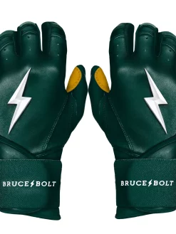Bruce Bolt Batting Gloves – PREMIUM PRO Adult Long Cuff -Baseballism shop Long Cuff Green 1 1