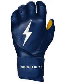 Bruce Bolt Batting Gloves – PREMIUM PRO Youth Long Cuff -Baseballism shop Long Cuff Navy 2
