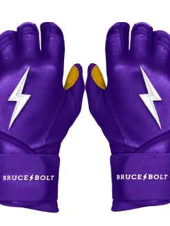 Bruce Bolt Batting Gloves – PREMIUM PRO Adult Long Cuff -Baseballism shop Long Cuff Purple 1 1