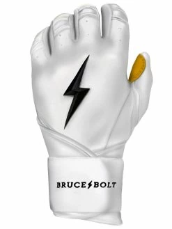 Bruce Bolt Batting Gloves – PREMIUM PRO Adult Long Cuff -Baseballism shop Long Cuff White 6