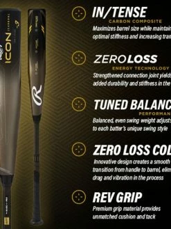 Rawlings 2023 ICON BBCOR -3 Baseball Bat -Baseballism shop RBB3I3 7