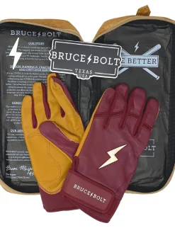 Bruce Bolt – PREMIUM PRO Adult Short Cuff Batting Gloves -Baseballism shop Short Cuff Maroon 4 1