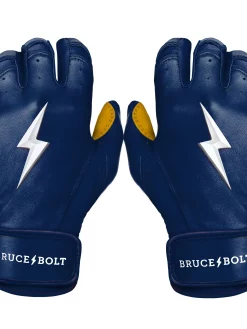 Bruce Bolt – PREMIUM PRO Youth Short Cuff Batting Gloves -Baseballism shop Short Cuff Navy 1