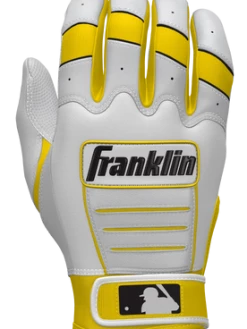 Franklin Custom CFX Pro Batting Gloves – Adult – White/Yellow