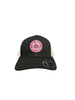 Between The Lines Black/White Trucker Hat Palm Badge