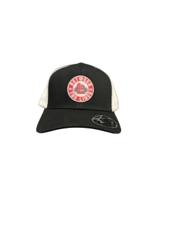 Between The Lines Black/White Trucker Hat Palm Badge -Baseballism shop between the lines between the lines black white tr 5