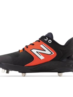 New Balance Black/Orange L3000v6 Metal Spikes -Baseballism shop l3000bo6 3