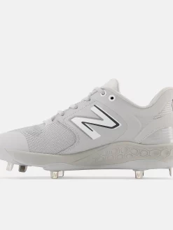 New Balance Grey/White L3000v6 Metal Spikes 9 New Balance Grey/White L3000v6 Metal Spikes -Baseballism shop l3000tg6 3