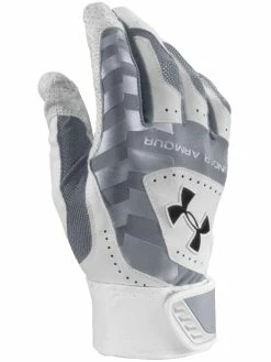 Under Armour Adult Yard Batting Gloves – Grey/White