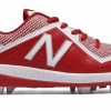 New Balance – Red/White Junior Low Rubber Baseball Cleats (J4040TR4)