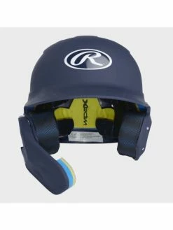 Rawlings Mach One-Tone Matte Helmet W/Adjustable Face Guard Matte Navy Jr LHB