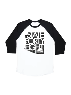 State Forty-Eight State Forty Eight Men's Baseball Tee Arizona's Pastime White & Black