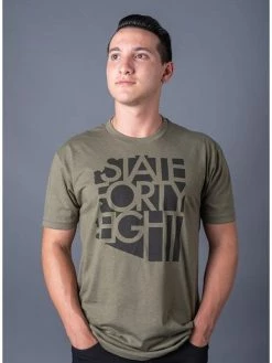 State Forty-Eight State Forty Eight Military Green Crew/Black Logo -Baseballism shop state forty eight state forty eight military green 1